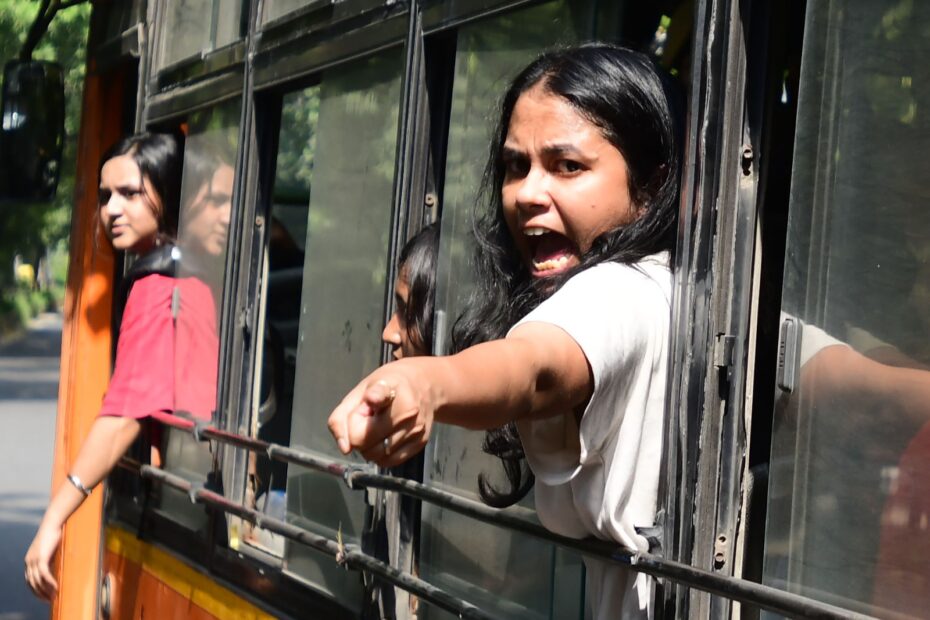 Protesters being detained