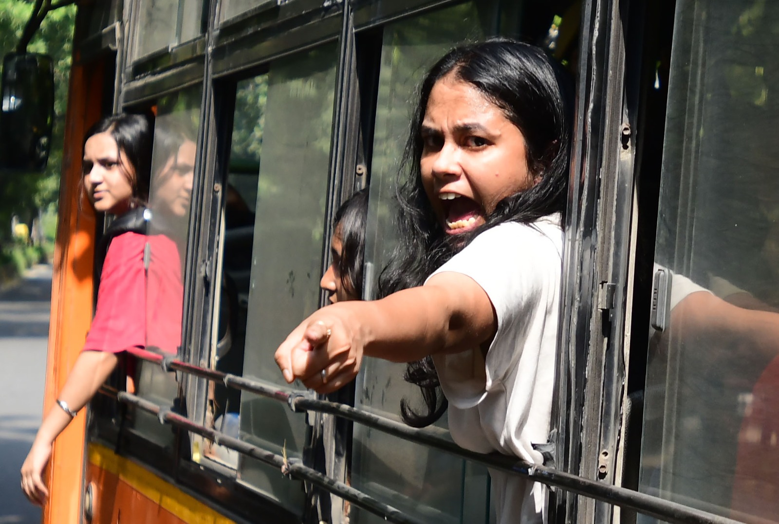 Protesters being detained